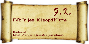 Fürjes Kleopátra névjegykártya